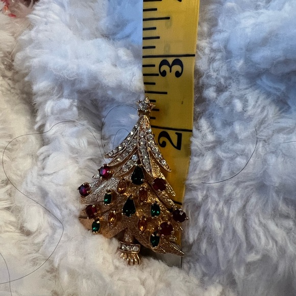 Eisenberg Ice Vintage sparkly Christmas tree brooch/pin signed/stamped on back - Picture 3 of 3
